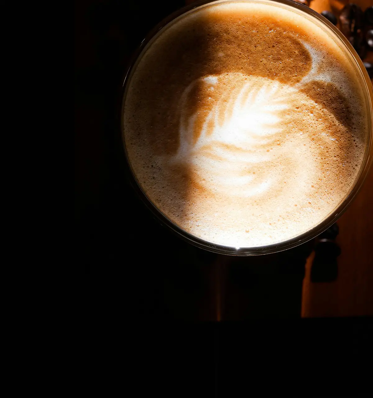 Close-up of roasted coffee beans texture
